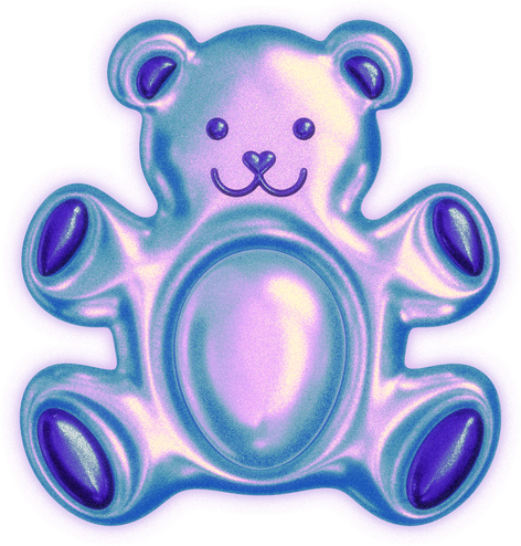 Gradient Chrome Teddy Bear